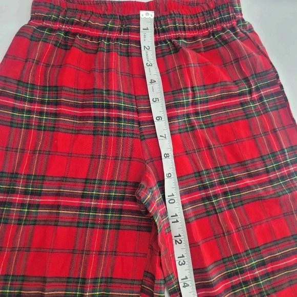 bee & willow Christmas pajamas kids size 8-10 Medium red green plaid - Picture 12 of 12